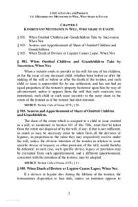 15 GCA ESTATES AND PROBATE CH. 5 KINDRED NOT MENTIONED IN WILL, WHO SHARE IN ESTATE CHAPTER 5 KINDRED NOT MENTIONED IN WILL, WHO SHARE IN ESTATE § 501. When Omitted Children and Grandchildren Take by Succession;