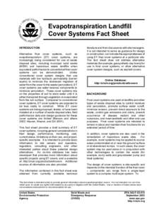 Evapotranspiration Landfill Cover Systems Fact Sheet