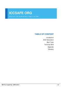 ICCSAFE ORG SEFO-4-IO11 | PDF File Size 367 KB | 11 Pages | 11 Jan, 2002 TABLE OF CONTENT Introduction Brief Description