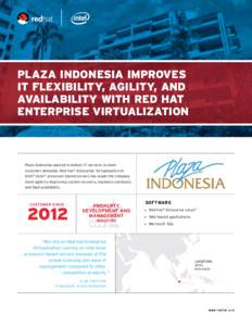 PLAZA INDONESIA IMPROVES IT FLEXIBILITY, AGILITY, AND AVAILABILITY WITH RED HAT ENTERPRISE VIRTUALIZATION  Plaza Indonesia wanted to deliver IT services to meet