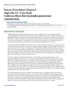 Baylands Ecosystem Habitat Goals Science UpdateScience Foundation Chapter 5 Appendix 5.1 – Case Study California Black Rail (Laterallus jamaicensis corturniculus)