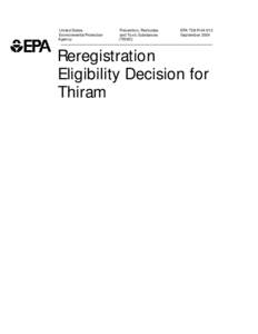 US EPA: Pesticides - Reregistration Eligibility Decision for Thiram