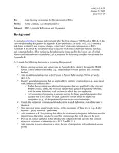 6JSC/ALA/25 August 2, 2013 page 1 of 29 To:  Joint Steering Committee for Development of RDA