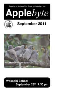 Magazine of the Apple User Group of Canterbury Inc.  Applebyte September[removed]Waimairi School