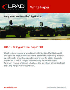 White Paper Army Maneuver Force LRAD Applications