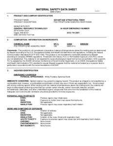 MATERIAL SAFETY DATA SHEET  1 of 4 DATE: [removed]