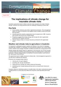 Actuarial science / Risk / Financial institutions / Institutional investors / Types of insurance / Crop insurance / Insurable risk / Risk management / Adaptation to global warming / Insurance / Financial economics / Investment