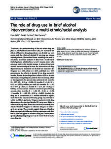 Field et al. Addiction Science & Clinical Practice 2012, 7(Suppl 1):A18 http://www.ascpjournal.org/content/7/S1/A18 MEETING ABSTRACT  Open Access