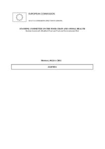 EUROPEAN COMMISSION HEALTH & CONSUMERS DIRECTORATE-GENERAL STANDING COMMITTEE ON THE FOOD CHAIN AND ANIMAL HEALTH Section Genetically Modified Food and Feed and Environmental Risk