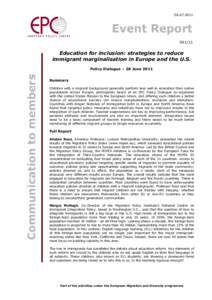 S61 Education for inclusion - strategies to reduce immigrant marginalisation in Europe and the US - 28 June 20