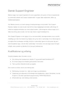       Dansk Support Engineer  