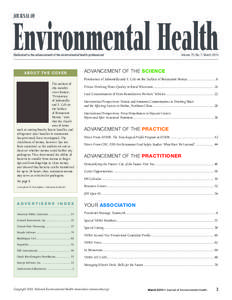 Table of Contents for the Journal of Environmental Health - March 2013