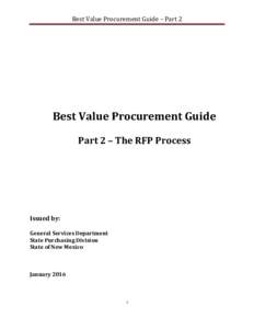 Best Value Procurement Guide – Part 2