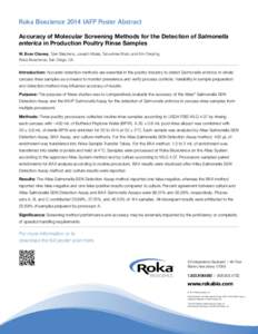 Salmonella / Biology / Laboratory techniques / Salmonella enterica / Science / Assay / Microbiology / Enterobacteria / Gram-negative bacteria