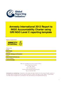    Amnesty International 2012 Report to INGO Accountability Charter using