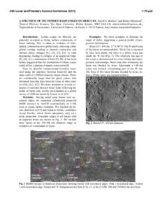 44th Lunar and Planetary Science Conference[removed]pdf A SPECTRUM OF TECTONISED BASIN EDGES ON MERCURY. David A. Rothery1 and Matteo Massironi2, 1
