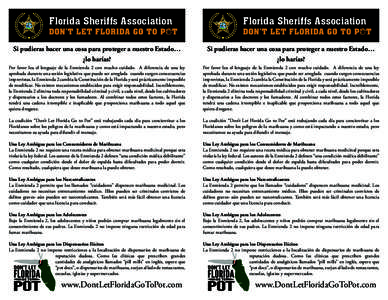 Florida Sheriffs Association  Florida Sheriffs Association Si pudieras hacer una cosa para proteger a nuestro Estado…