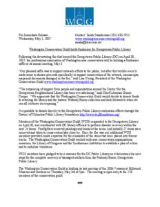 For Immediate Release: Wednesday, May 2, 2007