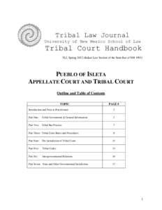 Tribal Law Journal University of New Mexico School of Law Tribal Court Handbook TLJ, Spring[removed]Indian Law Section of the State Bar of NM 1991)