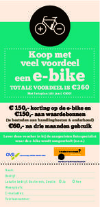 Koop met veel voordeel een e-bike €360