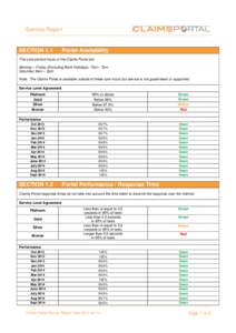 Service Report  SECTION 1.1 Portal Availability