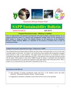 Southern African Power Pool  SAPP Sustainability Bulletin Volume 14, Issue 14  April, 20112