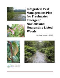 Integrated Pest Management Plan for Freshwater Emergent Noxious and Quarantine Listed