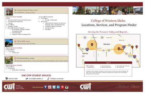 College of Western Idaho / Vocational education / Nampa /  Idaho / Boise State University / Boise /  Idaho / Idaho / Boise metropolitan area / Geography of the United States