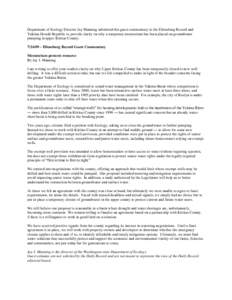 Department of Ecology Director Jay Manning submitted this guest commentary to the Ellensburg Record and Yakima Herald-Republic to provide clarity on why a temporary moratorium has been placed on groundwater pumping in up