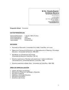 M. Sc. Claudia Beatriz Cárdenas Becerra SPM Latinoamérica Consultores S.A. www.spmconsult.se Tel:+[removed]Móvil:+[removed]