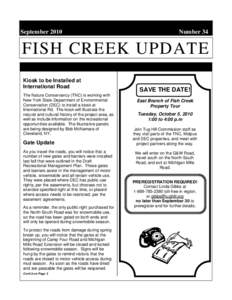 September[removed]Number 34 FISH CREEK UPDATE Kiosk to be Installed at