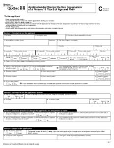 C  Application to Change the Sex Designation of a Person 18 Years of Age and Over  ..