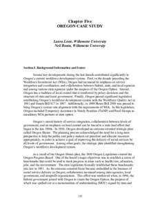 Chapter Five OREGON CASE STUDY Laura Leete, Willamette University Neil Bania, Willamette University