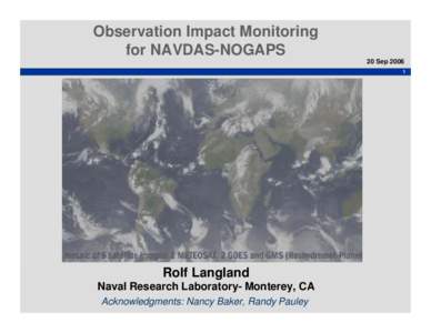 Advanced Targeting and Observation Selection  6.2 New Start 75-P024-06  Rolf Langland, Code 7532