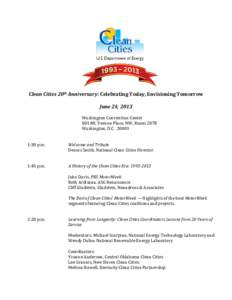 Clean Cities 20th Anniversary Agenda