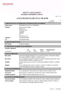 Risk and Safety Statements / Personal protective equipment / Dust / Security / Matter / Occupational safety and health / Cleaning / Acetanilide