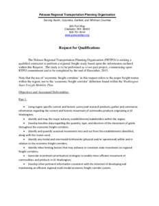 Palouse Regional Transportation Planning Organization  ▬▬▬▬▬▬▬▬▬▬▬▬▬▬▬▬▬▬▬▬▬▬▬▬▬ Serving Asotin, Columbia, Garfield, and Whitman Counties 845 Port Way Clarkston, WA 99403