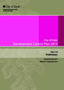 City of Ryde  Development Control Plan 2014 Part: 1.0  Preliminary