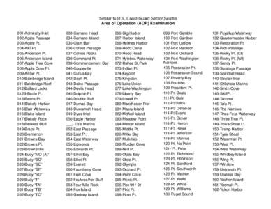 Similar to U.S. Coast Guard Sector Seattle Area of Operation (AOR) Examination 001-Admiralty Inlet 002-Agate Passage 003-Agate Pt. 004-Alki Pt