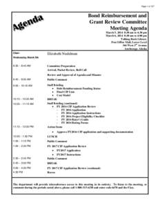 Page 1 of 127  Bond Reimbursement and Grant Review Committee Meeting Agenda March 5, 2014 8:30 am to 4:30 pm