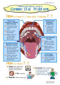 Imunocompromised people - common oral problems