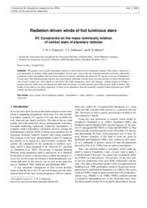 Astronomy & Astrophysics manuscript no. P02a (DOI: will be inserted by hand later) July 1, 2003  Radiation-driven winds of hot luminous stars