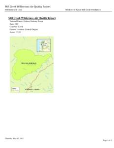 Mill Creek Wilderness Air Quality Report, 2012