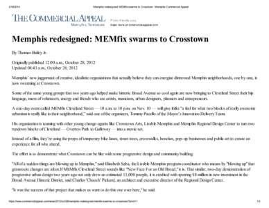 [removed]Memphis redesigned: MEMfix swarms to Crosstown : Memphis Commercial Appeal Memphis redesigned: MEMfix swarms to Crosstown By Thomas Bailey Jr.