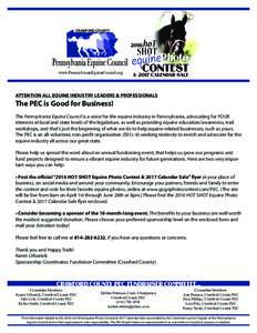 CRAWFORD COUNTY  www.PennsylvaniaEquineCouncil.org ATTENTION ALL EQUINE INDUSTRY LEADERS & PROFESSIONALS