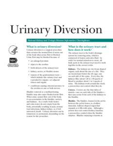 Urinary Diversion � National Kidney and Urologic Diseases Information Clearinghouse What is urinary diversion? Urinary diversion is a surgical procedure
