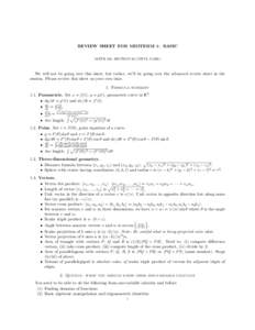 REVIEW SHEET FOR MIDTERM 1: BASIC MATH 195, SECTION 59 (VIPUL NAIK) We will not be going over this sheet, but rather, we’ll be going over the advanced review sheet in the session. Please review this sheet on your own t