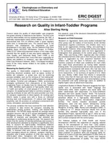 Clearinghouse on Elementary and Early Childhood Education University of Illinois • 51 Gerty Drive • Champaign, IL[removed]ERIC DIGEST