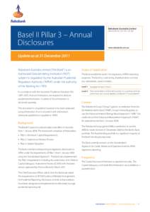 December 2010 Rabobank Australia Limited ABN[removed]AFSL[removed]Basel II Pillar 3 – Annual Disclosures