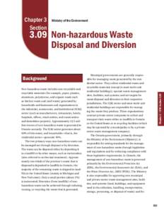 Chapter 3 Section Ministry of the Environment[removed]Non-hazardous Waste